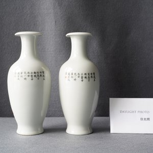 Een paar Chinese vazen met ijzerrood en verguld decor, Qianlong merk, Republiek — foto 9