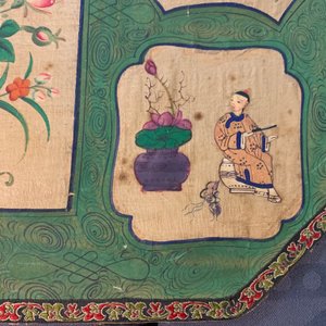 Een paar Chinese waaiers met gelakte handgrepen, Canton, 19e eeuw — foto 16