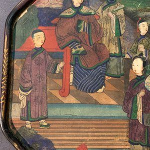 Een paar Chinese waaiers met gelakte handgrepen, Canton, 19e eeuw — foto 20