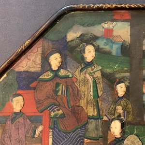 Een paar Chinese waaiers met gelakte handgrepen, Canton, 19e eeuw — foto 21