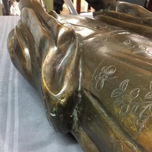 Een paar grote Chinese bronzen figuren voor de Vietnamese markt, 19e eeuw — foto 41