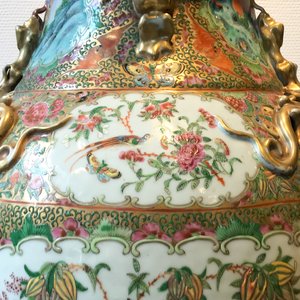 Een paar grote Chinese Canton famille rose vazen, 19e eeuw — foto 14