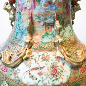 Een paar grote Chinese Canton famille rose vazen, 19e eeuw — foto 27