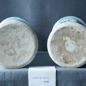 Een paar grote Chinese wucai 'gu' vazen, Transitie periode — foto 45