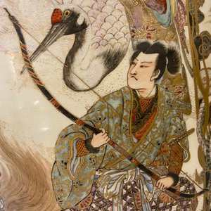Een paar grote Japanse Satsuma vazen, Meiji, 19e eeuw — foto 12
