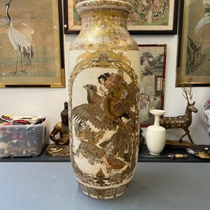 Een paar grote Japanse Satsuma vazen, Meiji, 19e eeuw — foto 20