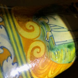 Een paar grote polychrome albarelli in Italiaanse majolica, Palermo, atelier Lazzaro, ca. 1600 — foto 13