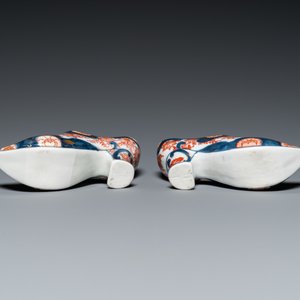 Een paar Imari-stijl schoentjes naar Delfts voorbeeld, wellicht Samson, Frankrijk, 19e eeuw — foto 7