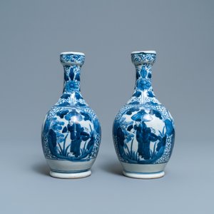 Een paar Japanse blauw-witte Arita kannen, Edo, 17/18e eeuw — foto 5