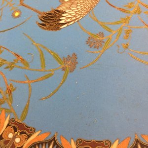 Een paar Japanse cloisonné schotels met vogeldecor, Meiji, 19e eeuw — foto 4