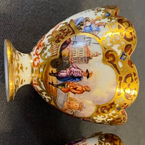 Een paar Meissen porseleinen 'Kauffahrtei' inktpotten, Duitsland, 18e eeuw — foto 16