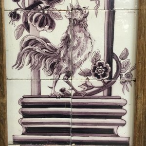 Een paar pilasterranken, tegeltableaus in mangaan, mog. Utrecht, 2e helft 18e eeuw — foto 11