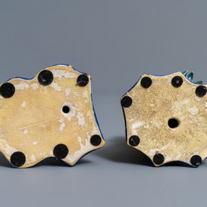 Een paar polychrome Delftse allegorische figuren, 18e eeuw — foto 6