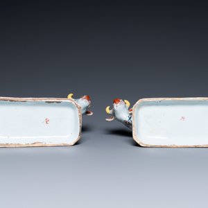 Een paar polychrome Delftse koeien, 18e eeuw — foto 7