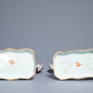 Een paar polychrome Delftse modellen van circuspaarden, 19e eeuw — foto 5