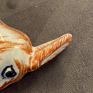 Een paar polychrome Delftse terrines in de vorm van hazen, 18e eeuw — foto 10
