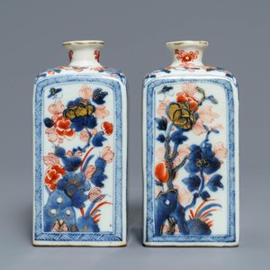 Een paar vierkante Chinese Imari-stijl theebussen, Kangxi — foto 2