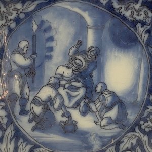 Een paar zeldzame blauw-witte Delftse basissen voor kandelaars, eind 17e eeuw — foto 24
