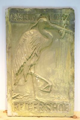 Een plaaster afgietsel van een reiger, ca. 1950, Brugge