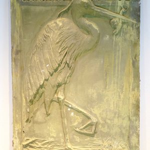 Een plaaster afgietsel van een reiger, ca. 1950, Brugge — foto 1