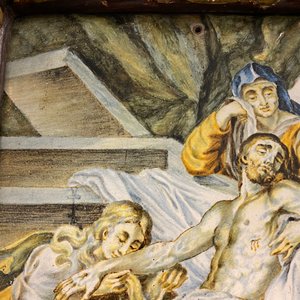 Een plaquette met bijbels decor in Italiaanse majolica, Castelli, 18e eeuw — foto 8