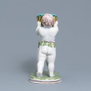 Een polychrome aardewerken groep met twee Bacchusfiguren in Brusselse stijl, Geo Martel, Dèsvres, begin 20e eeuw — foto 2