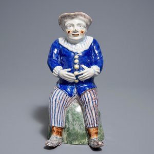 Een polychrome Brusselse figuratieve 'Jacquot' kan, gemerkt Stevens, 19e eeuw — foto 2
