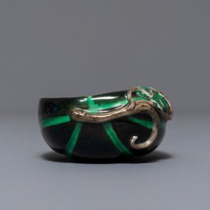 Een polychrome Chinese penselenwasser in de vorm van een meloen, 18/19e eeuw — foto 6