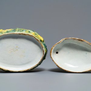 Een polychrome Delftse botervloot in de vorm van een kievit, 18e eeuw — foto 7
