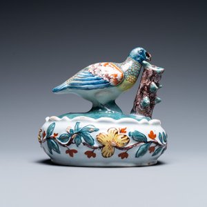 Een polychrome Delftse botervloot met een vogel, 18e eeuw — foto 4