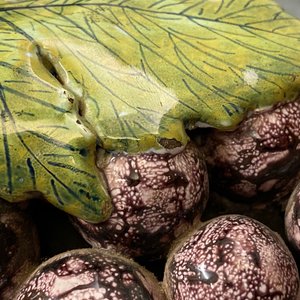 Een polychrome Delftse 'druiventros' dekseldoos, 18e eeuw — foto 16