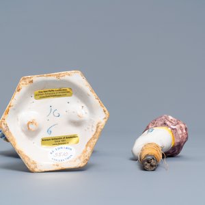 Een polychrome Delftse figuur van een acteur met knikkend hoofd, 1e kwart 18e eeuw — foto 7