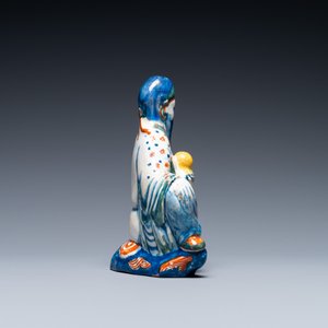 Een polychrome Delftse figuur van een Chinees, 18e eeuw — foto 3