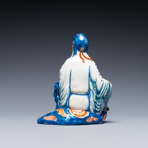 Een polychrome Delftse figuur van een Chinees, 18e eeuw — foto 4