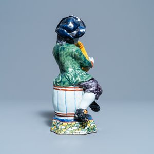 Een polychrome Delftse figuur van een doedelzakspeler, 18e eeuw — foto 6