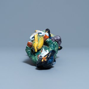 Een polychrome Delftse figuur van een doedelzakspeler, 18e eeuw — foto 8