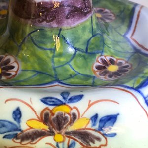 Een polychrome Delftse kandelaar, 18e eeuw — foto 14