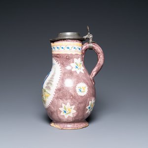 Een polychrome kan met een wielenmaker in Brussels aardewerk, 19e eeuw — foto 3