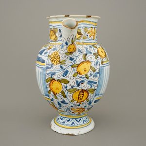 Een polychrome majolica stroopkan, Savona, 17e eeuw — foto 2