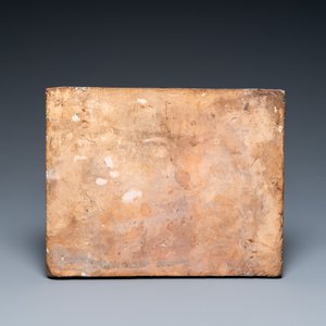 Een polychrome plaquette met een herder met twee grote honden, Castelli, Italië, 18e eeuw — foto 2