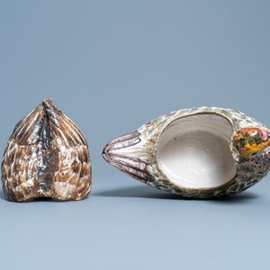 Een polychrome terrine in de vorm van een eend, Noord-Frankrijk, 18e eeuw — foto 6