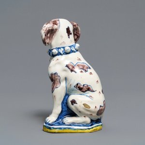 Een polychroom Delfts model van een hond, begin 18e eeuw — foto 5