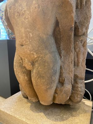 Een rode zandstenen stele van de staande Jain Thirtankar Parshvanatha, India, Pala periode, 11e eeuw — foto 8