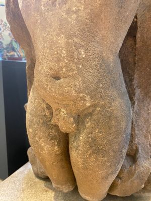 Een rode zandstenen stele van de staande Jain Thirtankar Parshvanatha, India, Pala periode, 11e eeuw — foto 9