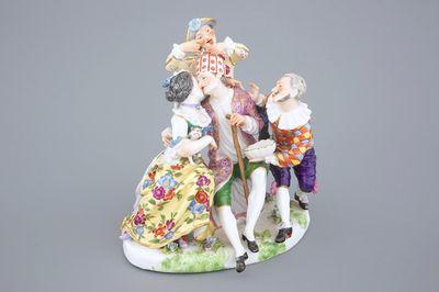 Een romantische groep in porselein naar Meissen, Samson, Parijs, 19e eeuw