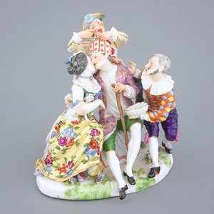 Een romantische groep in porselein naar Meissen, Samson, Parijs, 19e eeuw — foto 1