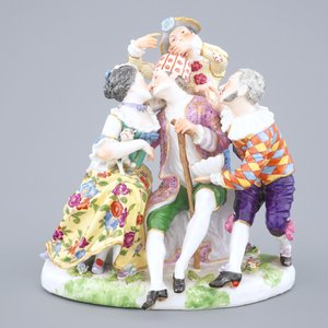 Een romantische groep in porselein naar Meissen, Samson, Parijs, 19e eeuw — foto 2