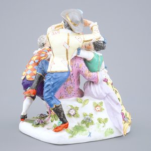 Een romantische groep in porselein naar Meissen, Samson, Parijs, 19e eeuw — foto 4