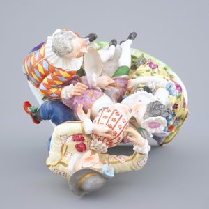 Een romantische groep in porselein naar Meissen, Samson, Parijs, 19e eeuw — foto 7