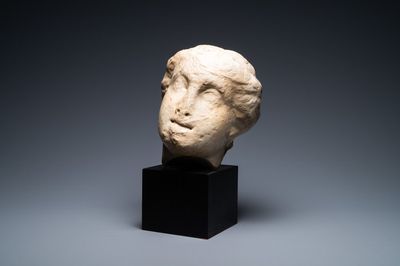 Een Romeins marmeren hoofd van een dame, 2/3e eeuw